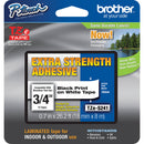 Brother TZeS241 Tape with ExtraStrength Adhesive for P-Touch Labelers (Black on White, 3/4" x 26.2')