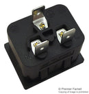 CORCOM - TE CONNECTIVITY 20ESRMC2 IEC Power Connector, IEC C20 Inlet, 20 A, 120 VAC, Quick Connect, Snap-In, Flange Mount, SR