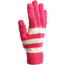 Freehands Women's Stripe Wool Knit Gloves (Pink)