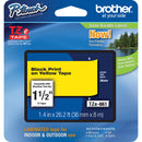 Brother TZe661 Laminated Tape for P-Touch Labelers (Black on Yellow, 1.5" x 26.2')