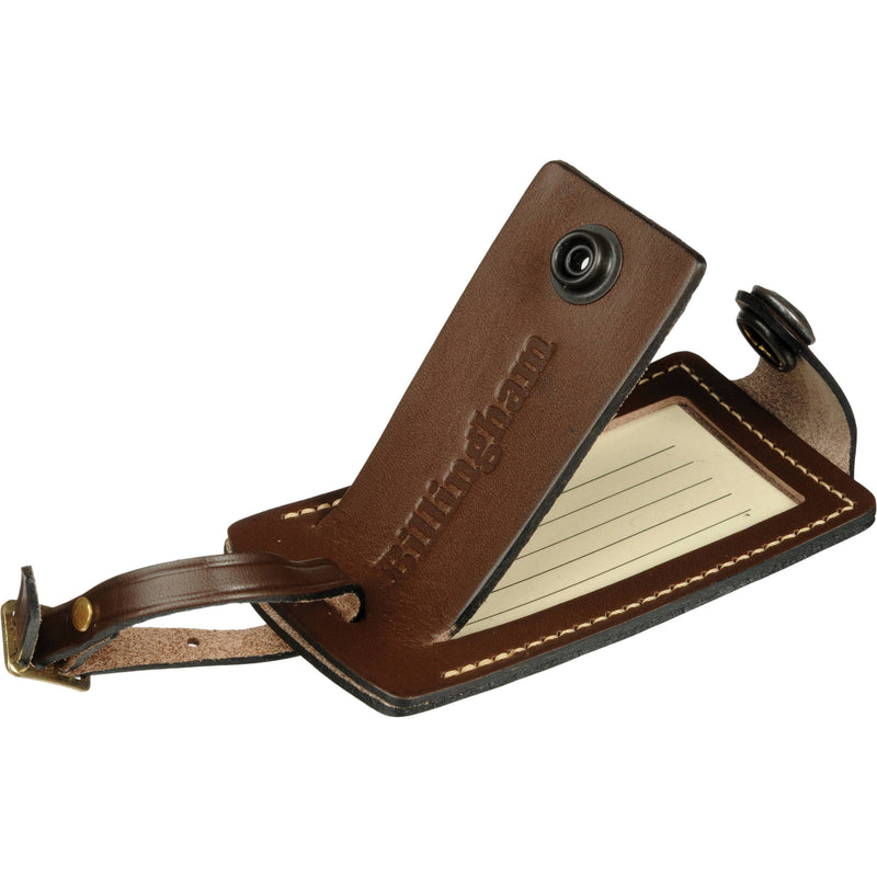 Billingham Luggage Tally (Chocolate Leather / Brass Hardware)