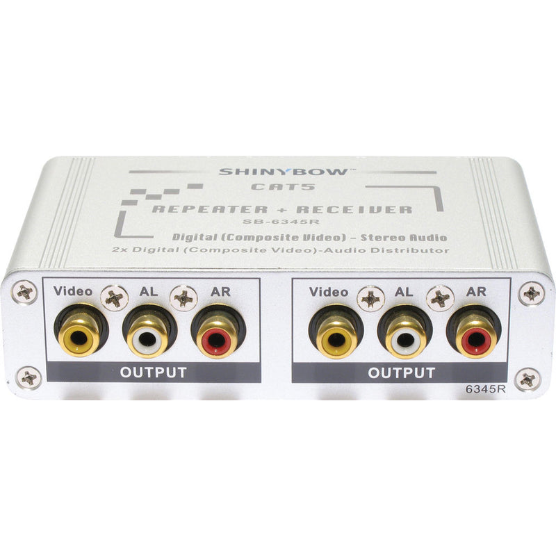 Shinybow SB-6345R CAT5 Composite Video Digital/Stereo Audio Receiver & Repeater