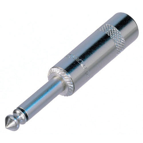 Rean Mono 2-Pole 1/4" Phone Plug (Die-Cast Handle, Nickel-Plated Contacts)