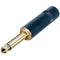 Rean Mono 2-Pole 1/4" Phone Plug (Black Handle, Gold-Plated Contacts)