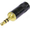Rean 3.5mm Stereo Plug (Black/Gold)