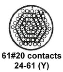CINCH CONNECTIVITY SOLUTIONS BACC63BV24H61P6H Circular Connector, BACC Series, MIL-DTL-26500 Series, Wall Mount Receptacle, 61 Contacts