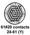 CINCH CONNECTIVITY SOLUTIONS BACC63BV24H61P6H Circular Connector, BACC Series, MIL-DTL-26500 Series, Wall Mount Receptacle, 61 Contacts