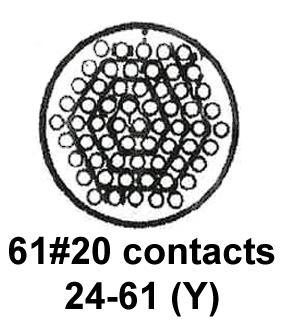 CINCH CONNECTIVITY SOLUTIONS BACC63BV24H61P6H Circular Connector, BACC Series, MIL-DTL-26500 Series, Wall Mount Receptacle, 61 Contacts