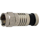 Platinum Tools F-Type Nickel SealSmart Coaxial Compression Connector for RG-6 Cable (Jar of 75, Black)