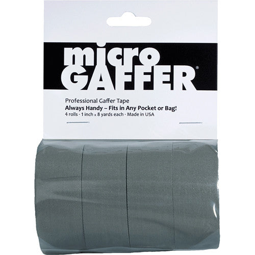 Visual Departures microGAFFER Compact Gaffer Tape, 4 Pack 1.0" x 24' (Gray)