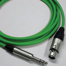 Canare Star Quad 3-Pin XLR Female to 1/4" TRS Male Cable (Green, 10')