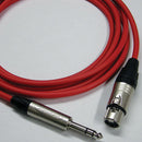 Canare Star Quad 3-Pin XLR Female to 1/4" TRS Male Cable (Red, 20')