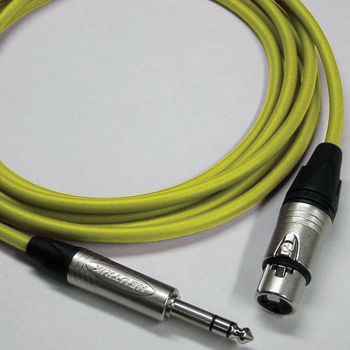 Canare Star Quad 3-Pin XLR Female to 1/4" TRS Male Cable (Yellow, 3')