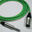 Canare Star Quad 3-Pin XLR Male to 1/4 TRS Male Cable (Green, 10')