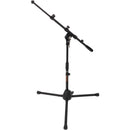 Auray MS-5220T Short Tripod Microphone Stand with Telescoping Boom (2-Pack)