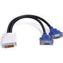 Matrox 1' (0.3m) DVI-I Male to Dual HD15 Female Adapter Cable (Black)