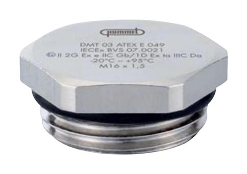 HUMMEL 1.197.1600.50 Blanking Plug, IP68, IP69K, Brass, M16 x 1.5, V-Ms-Ex