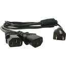 StarTech IBM Power Y Computer Cord NEMA 5-15P to 2x C13 (6')