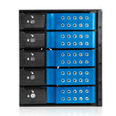 iStarUSA 3x 5.25" to 5x 3.5" Trayless SAS/SATA 6.0 Gb/s Hot-Swap Cage(Blue)