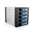 iStarUSA BPU-350SATA 3 x 5.25" to 5 x 3.5" Bay SAS/SATA 6.0 Gb/s Hot-Swap Cage (Blue)