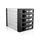 iStarUSA BPU-350SATA 3 x 5.25" to 5 x 3.5" Bay SAS/SATA 6.0 Gb/s Hot-Swap Cage (Silver)