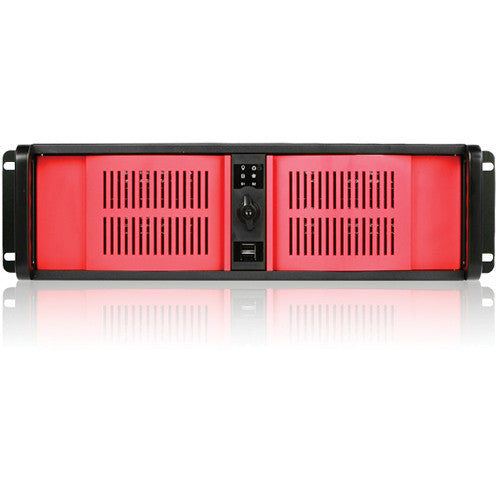iStarUSA D Storm Series D-300-RED 3U Compact Stylish Rackmountable Chassis (Black)
