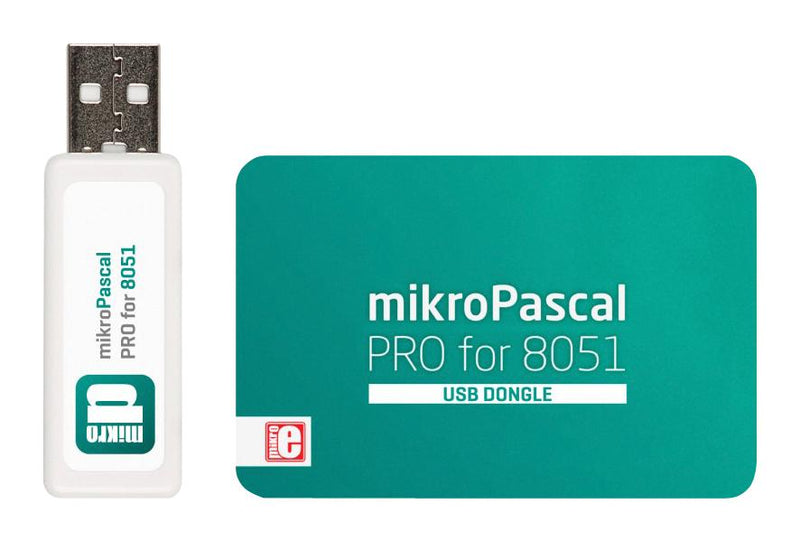 MIKROELEKTRONIKA MIKROE-740 Compilers, USB Dongle, 8051, Full, Single User, Atmel 8051, Professional, Linux, Windows, Pascal