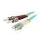 Comprehensive 10GB LC/ST Duplex 50/125 Multimode Fiber Patch Cable (Aqua, 22.9')