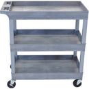 Luxor 32 x 18" Three-Shelf Utility Cart (Gray)