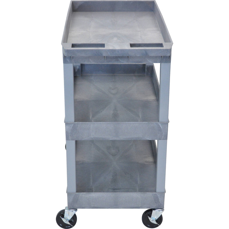 Luxor 32 x 18" Three-Shelf Utility Cart (Gray)