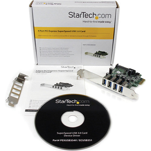 StarTech 4-Port SuperSpeed USB 3.0 PCIe Card with SATA Power Connector & UASP