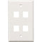 Tera Grand 4-Hole Wall Plate for Keystone Inserts (White)