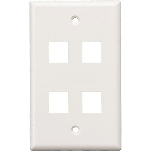 Tera Grand 4-Hole Wall Plate for Keystone Inserts (White)