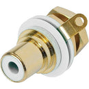 Rean RCA Jack Chassis-Mount Socket (Gold/White)