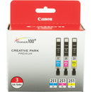 Canon PIXMA iP8720 Wireless Inkjet Photo Printer with CLI-251XL 3-Cartridge Color Ink Set Kit