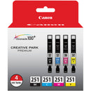 Canon PIXMA iX6820 Wireless Inkjet Printer with CLI-251 4-Color Ink Pack Kit