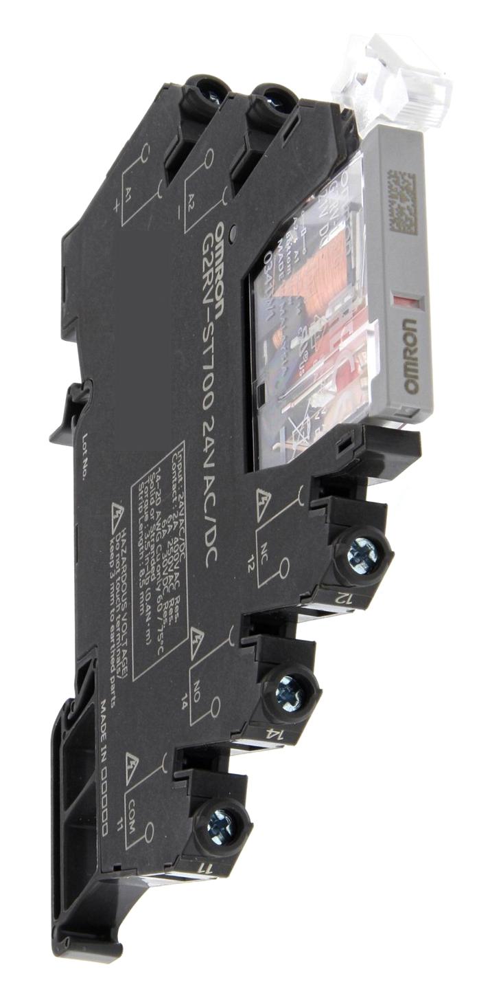 OMRON INDUSTRIAL AUTOMATION G2RV-ST700-AP 230VAC Power Relay, Ultra Slim, SPDT, 230 VAC, 50 mA, G2RV-ST Series, DIN Rail, Non Latching