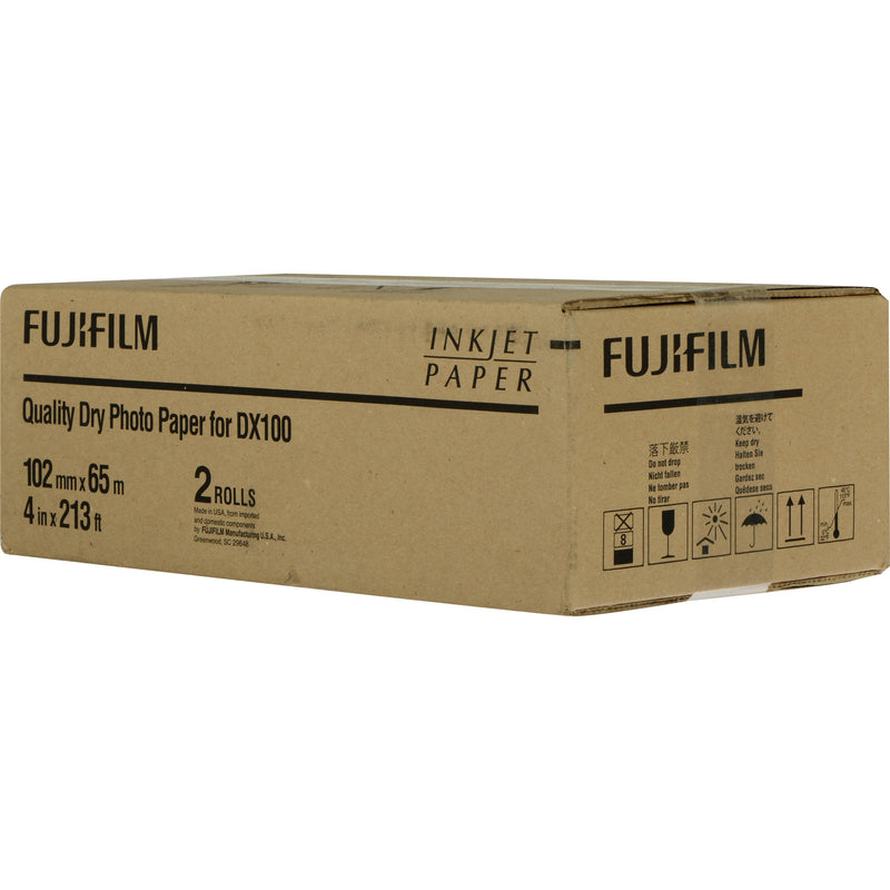 FUJIFILM Quality Dry Photo Paper for Frontier-S DX100 Printer (Glossy, 4" x 213' Roll, 2-Pack)