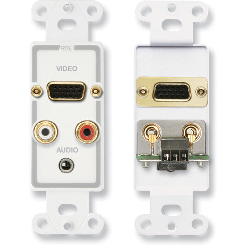 RDL D-AVM4 Audio and Video Monitor Jack Panels (White/Gray)