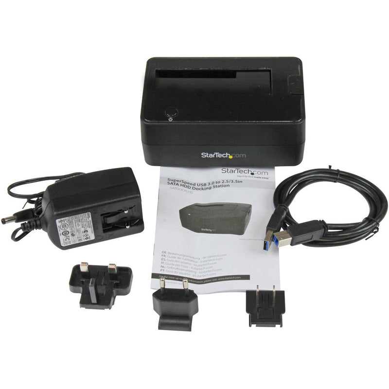 StarTech USB 3.0 to SATA Hard Drive Docking Station for 2.5"/3.5" HDD (Black)