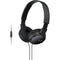 Sony MDR-ZX110AP On-Ear Headphones with Microphone (Black)