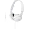 Sony MDR-ZX110AP On-Ear Headphones with Microphone (White)