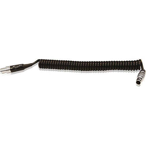Core SWX RED 4-Pin LEMO to TVLogic Mini-XLR Coiled Cable (18"-48")
