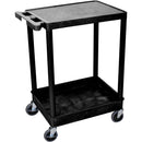 Luxor 18x24" Heavy-Duty Utility Cart (2-Shelf, Black)