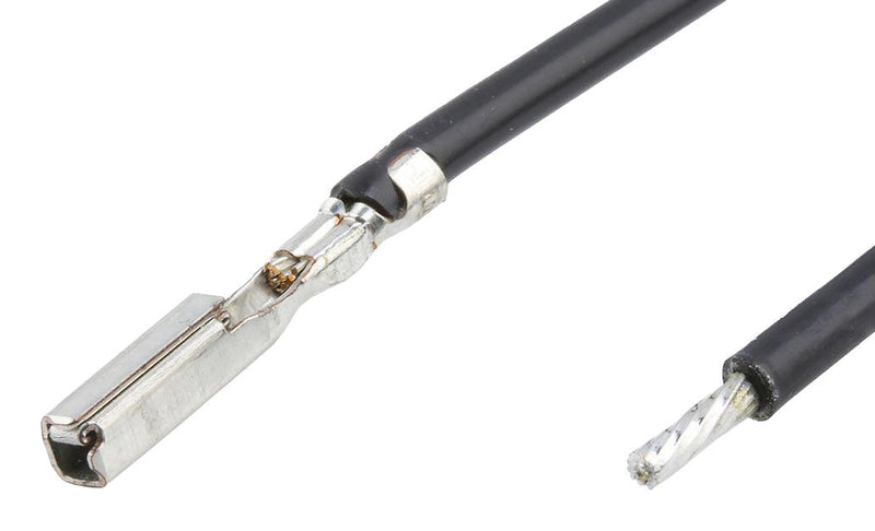 MOLEX 224565-2115 Cable Assembly, MX64 Pre-Crimp Terminal Socket to Free End, 17.7 ", 450 mm, MX64 224565 Series