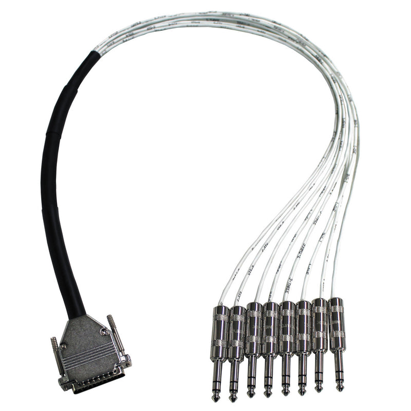 Pro Co Sound Multitrack Recording Cable D-Sub DB25 to 8x TRS Stereo Phone Male 3'