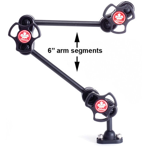 Aquatica Delta 3 Macro Master Strobe Arm Kit with 6" Double Ball Middle and Top Sections & Flat Plate