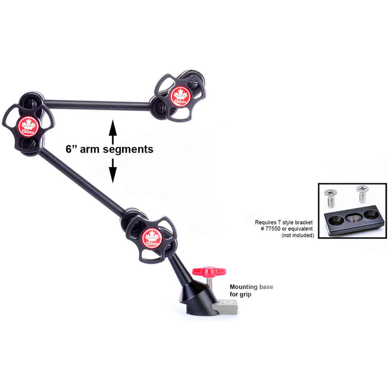 Aquatica Delta 3 Macro Master Strobe Arm Kit with 6" Double Ball Middle and Top Sections & T-Bracket Base