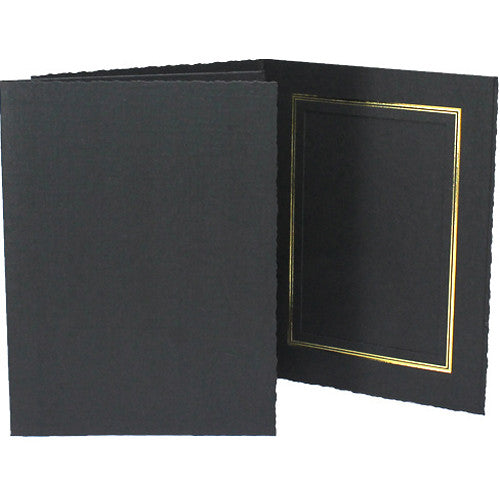 Collector's Gallery Classic Black Folder with Gold Foil Window Border (Vertical 8 x 10" Print, 25-Pack)