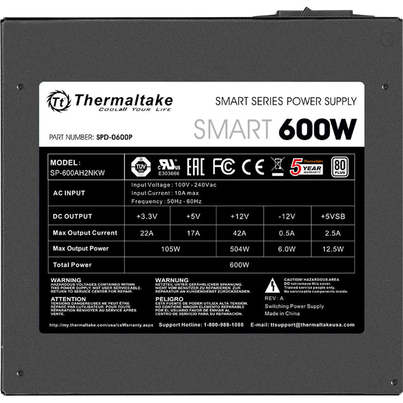 Thermaltake Smart 600W 80 PLUS Power Supply